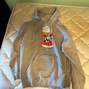 Universal Gray Hoodie with Duff Beer Graphic